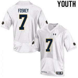 Notre Dame Fighting Irish Youth Isaiah Foskey #7 White Under Armour Authentic Stitched College NCAA Football Jersey KGJ5299ZF